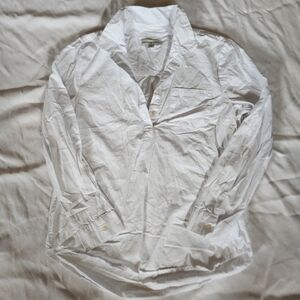 Alexander Jordan White Popover Shirt Medium Long Sleeve Casual Minimalist
